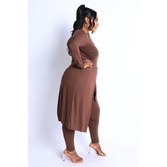 Women's Casual Unbalance Top And Matching Leggings Sets Plus Size Curvy 1X 2X 3X - Picture 8 of 14